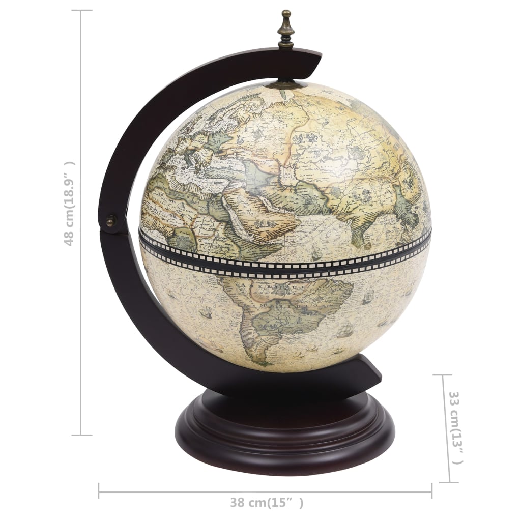 320909 vidaXL Tabletop Globe Bar Wine Stand Eucalyptus Wood Green