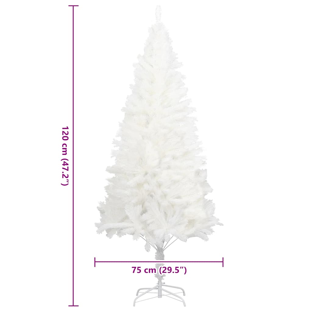 vidaXL Artificial Christmas Tree Lifelike Needles White 120 cm