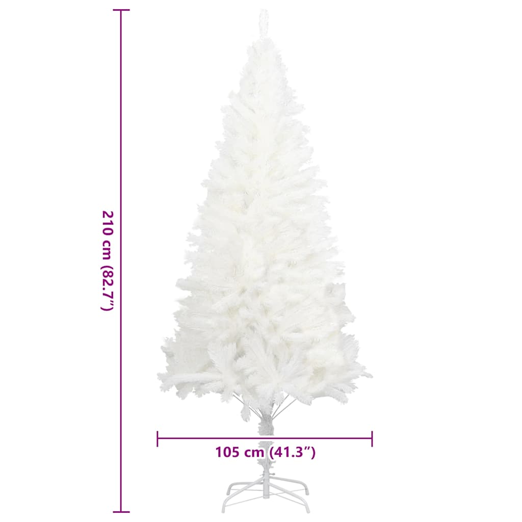 vidaXL Artificial Christmas Tree Lifelike Needles White 210 cm