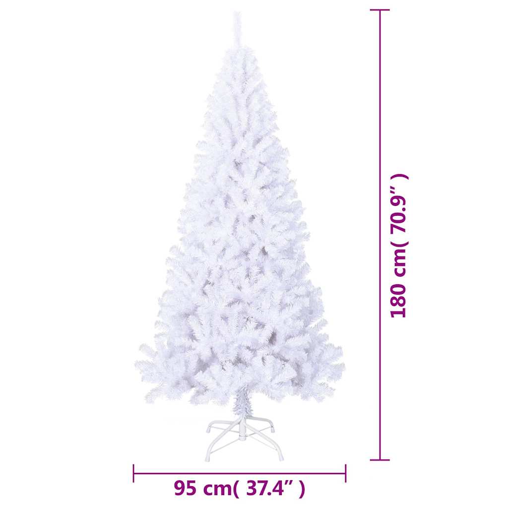 vidaXL Fake Christmas Tree | White | PVC | Medium | Adjustable Armrests