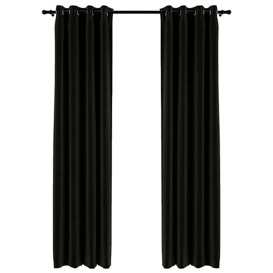 vidaXL Linen-Look Blackout Curtains 2 pcs Anthracite 140x245cm
