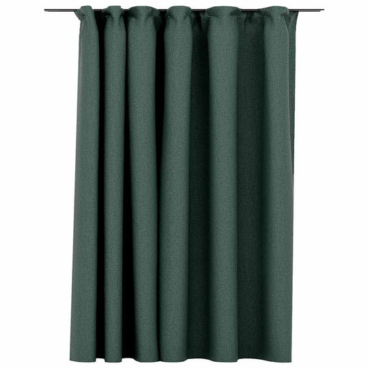321191 vidaXL Linen-Look Blackout Curtain with Hooks Green 290x245 cm