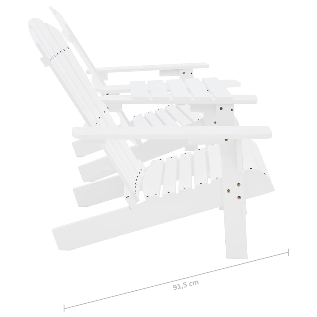 vidaXL Garden Chair | White | Solid fir wood | Regular | Ergonomic