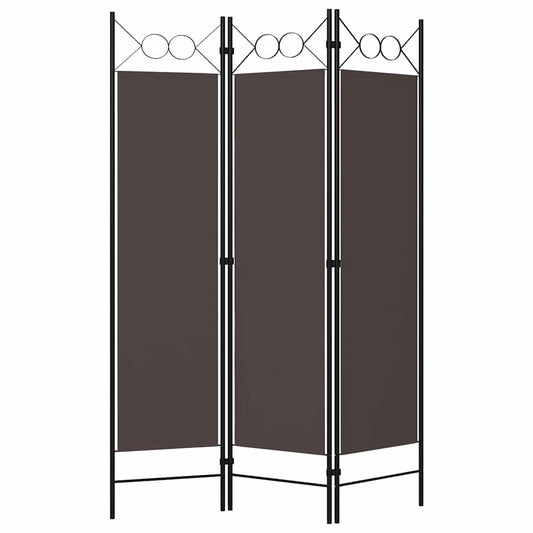 320700 vidaXL 3-Panel Room Divider Brown 120x180 cm