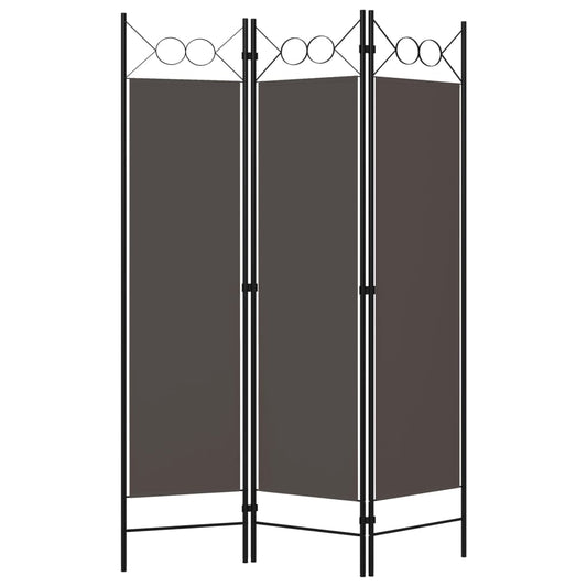 320701 vidaXL 3-Panel Room Divider Anthracite 120x180 cm