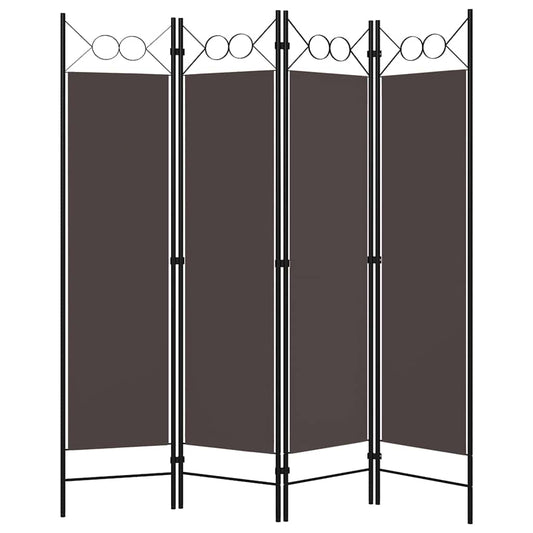 320703 vidaXL 4-Panel Room Divider Brown 160x180 cm
