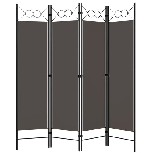 320704 vidaXL 4-Panel Room Divider Anthracite 160x180 cm