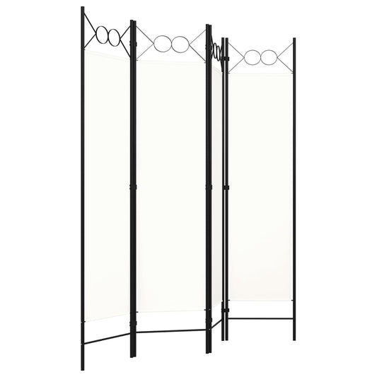 320706 vidaXL 4-Panel Room Divider White 160x180 cm