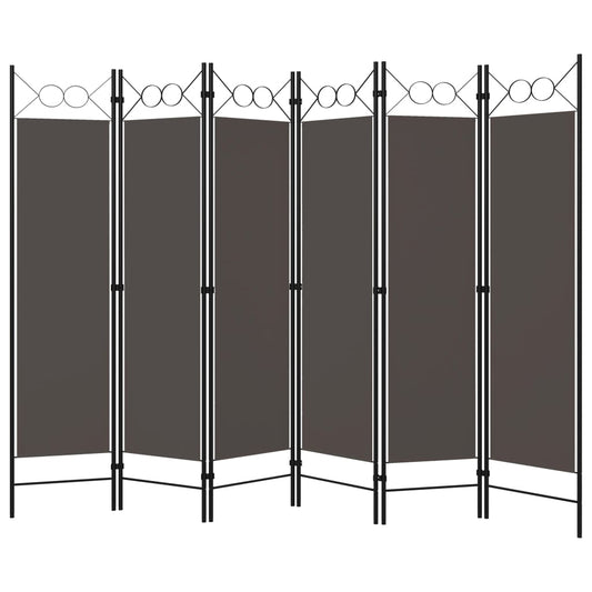 320713 vidaXL 6-Panel Room Divider Anthracite 240x180 cm
