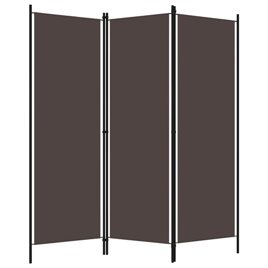 320716 vidaXL 3-Panel Room Divider Brown 150x180 cm