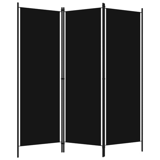 320718 vidaXL 3-Panel Room Divider Black 150x180 cm