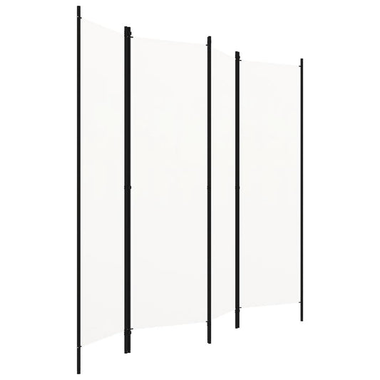 vidaXL 4-Panel Room Divider White 200x180 cm