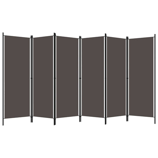 320729 vidaXL 6-Panel Room Divider Anthracite 300x180 cm