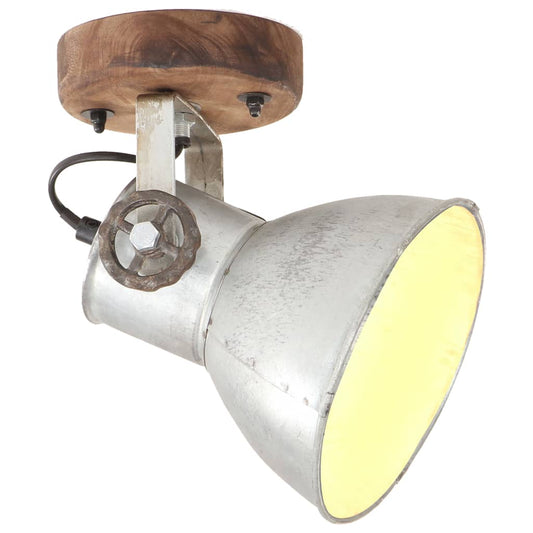320504 vidaXL Industrial Wall/Ceiling Lamps 2 pcs Silver 20x25 cm E27
