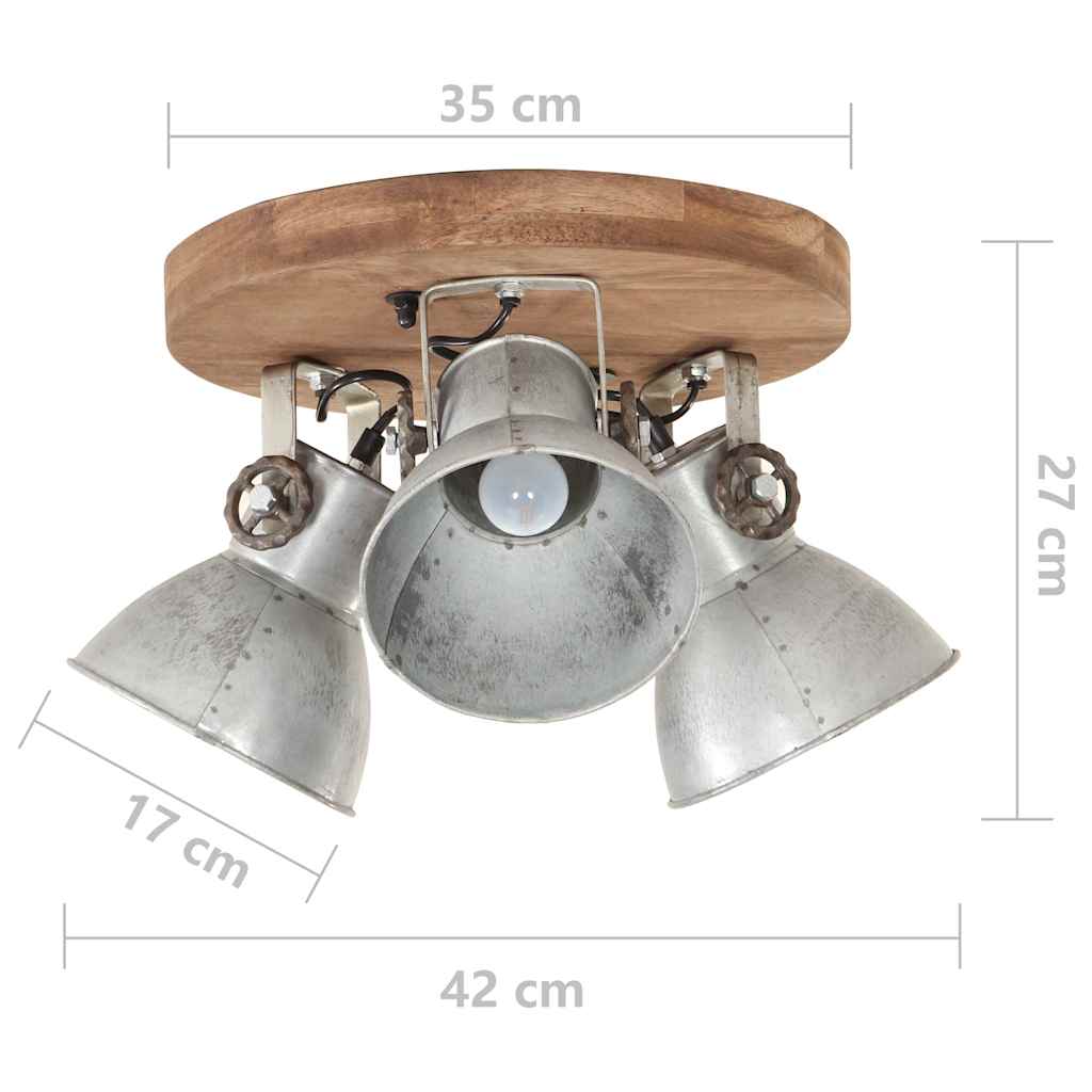 vidaXL Industrial Ceiling Lamp 25 W Silver 42x27cm E27