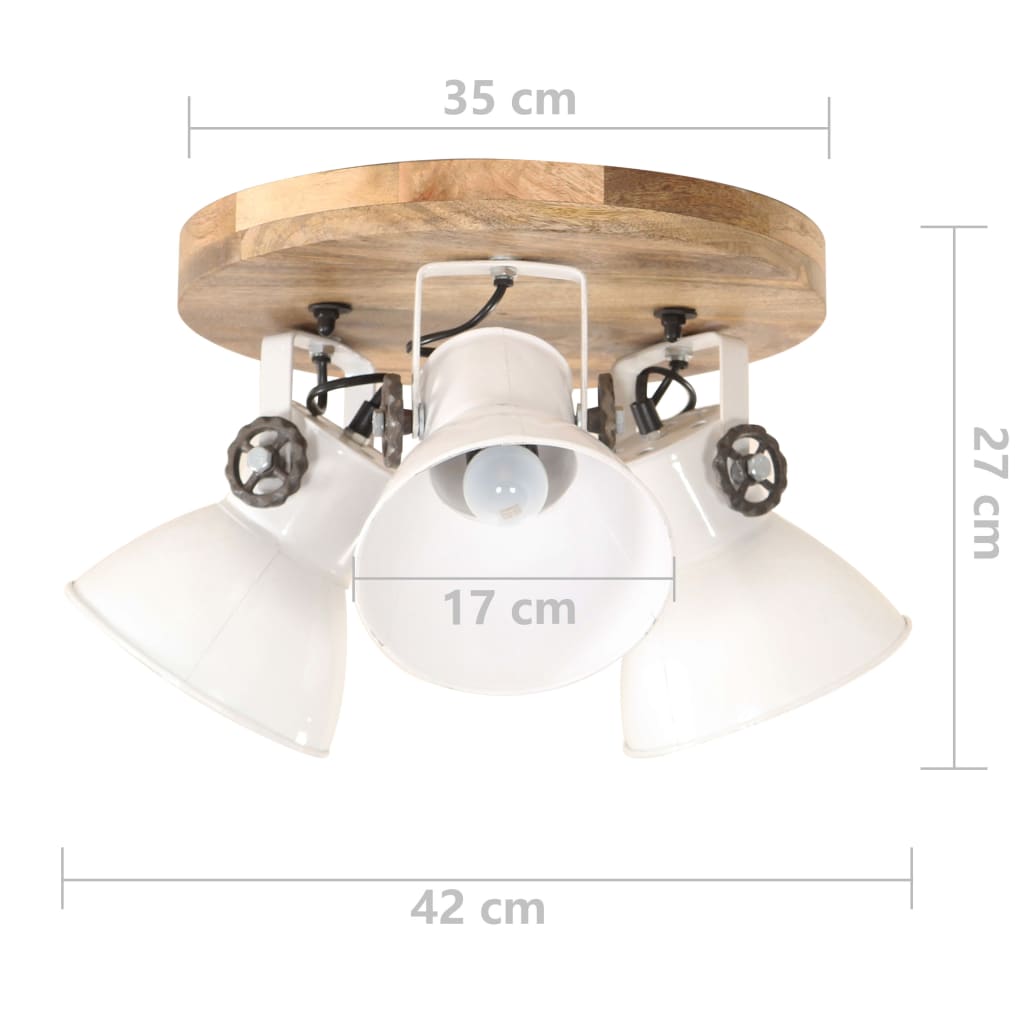 vidaXL Industrial Ceiling Lamp 25 W White 42x27cm E27