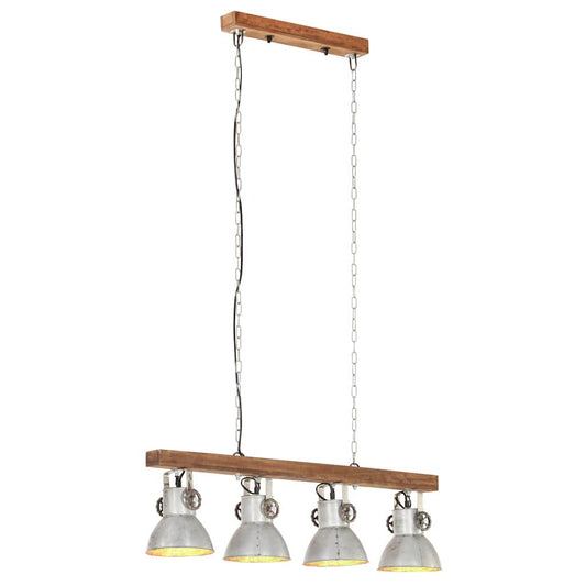 320521 vidaXL Industrial Ceiling Lamp Silver E27 Mango Wood