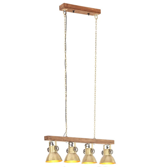 320522 vidaXL Industrial Ceiling Lamp Brass E27 Mango Wood