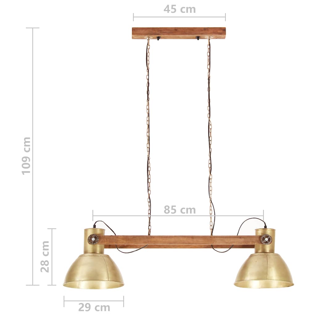 vidaXL Industrial Hanging Lamp 25 W Brass 109 cm E27