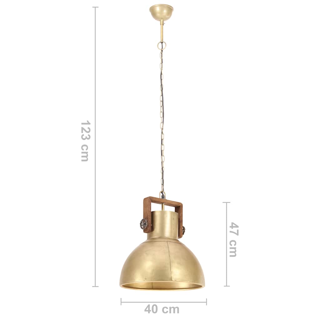 320532 vidaXL Industrial Hanging Lamp 25 W Brass Round 40 cm E27
