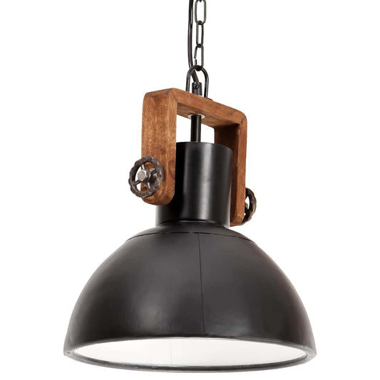 320536 vidaXL Industrial Hanging Lamp 25 W Black Round 30 cm E27