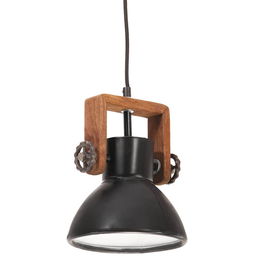 320537 vidaXL Industrial Hanging Lamp 25 W Black Round 19 cm E27
