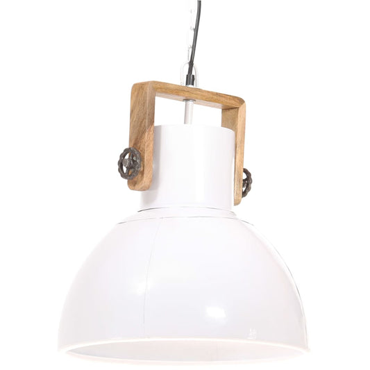 320538 vidaXL Industrial Hanging Lamp 25 W White Round 40 cm E27