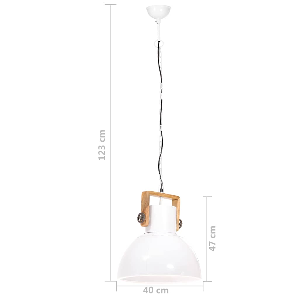 vidaXL Hanging Lamp | White | Powder-Coated Iron | Medium | Hanging Lamp | Round