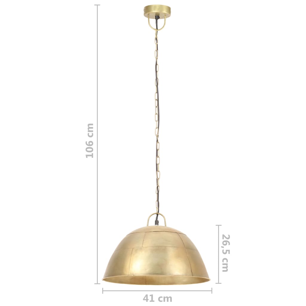 vidaXL Industrial Vintage Hanging Lamp 25 W Brass Round 41 cm E27