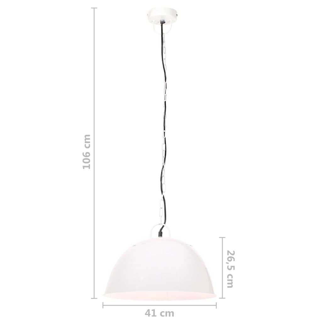 vidaXL Industrial Vintage Hanging Lamp 25 W White Round 41 cm E27