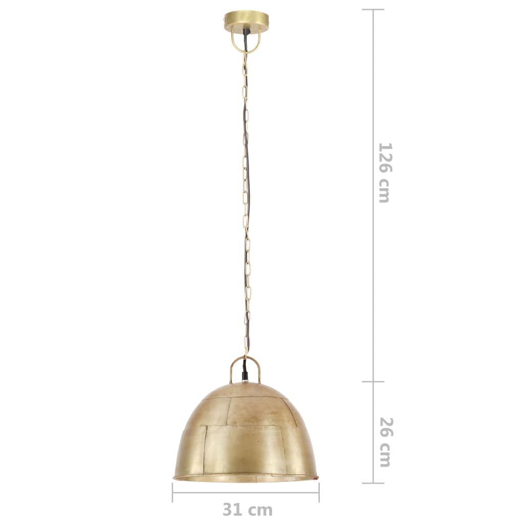 vidaXL Industrial Vintage Hanging Lamp 25 W Brass Round 31 cm E27