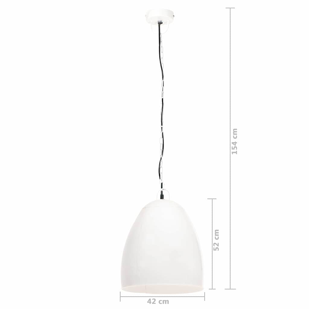 320558 vidaXL Industrial Hanging Lamp 25 W White Round 42 cm E27