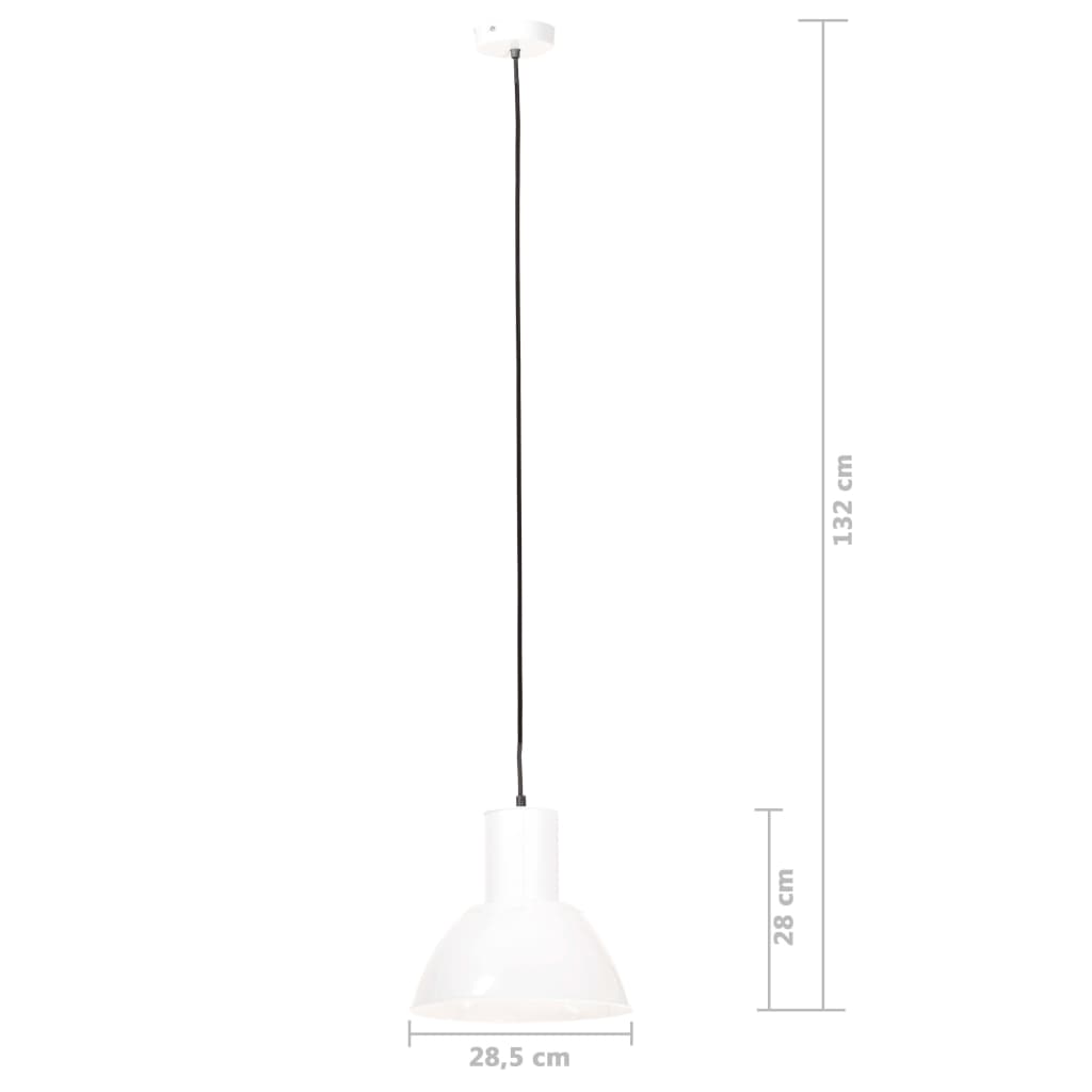 320570 vidaXL Hanging Lamp 25 W White Round 28,5 cm E27