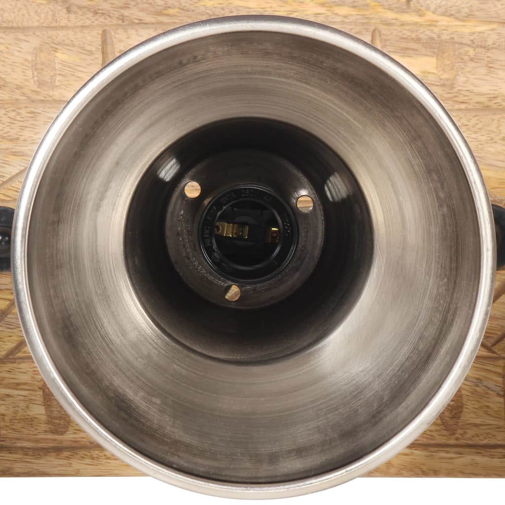 vidaXL Industrial Wall Lamp Silver 70x23 cm E27 Mango Wood