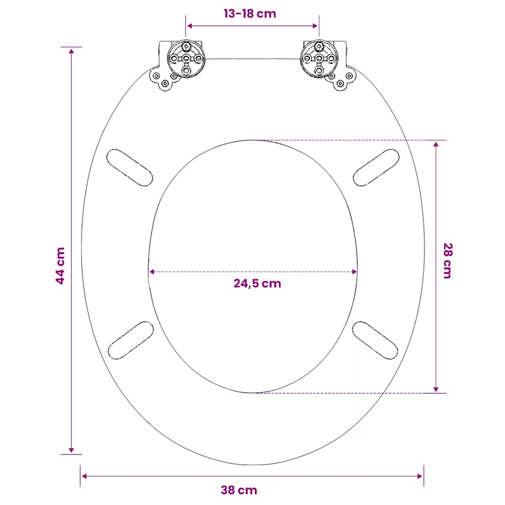 vidaXL WC Toilet Seat with Lid MDF Blue Water Drop Design