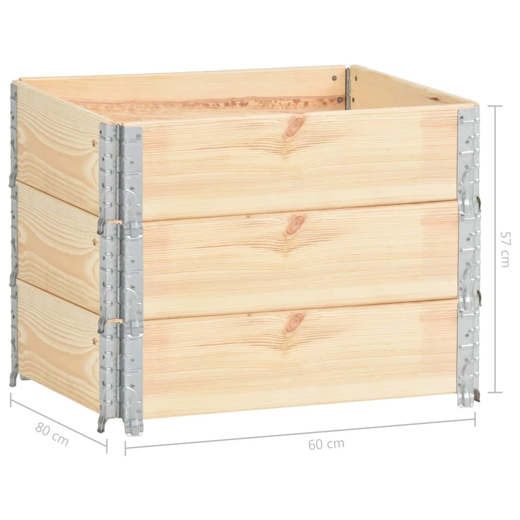 vidaXL Raised Beds 3 pcs 60x80 cm Solid Pine Wood (310049)