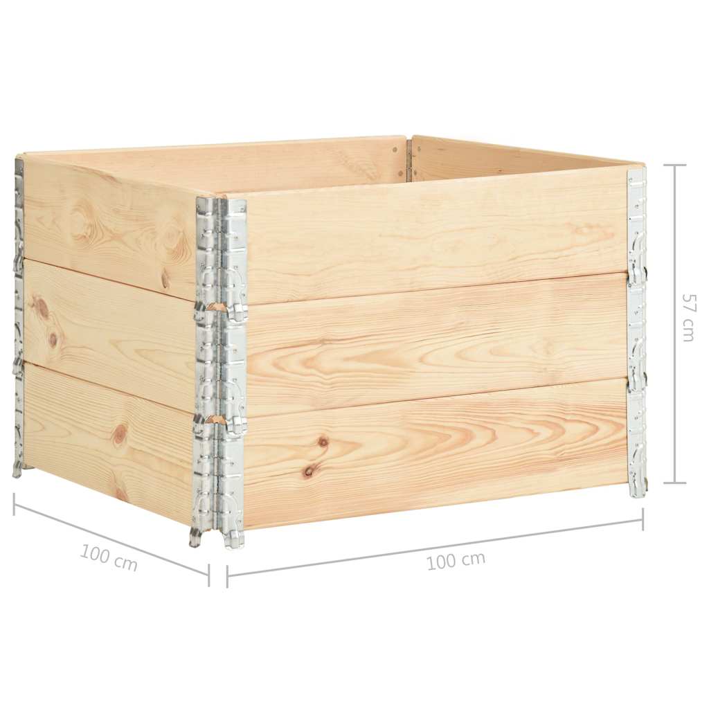 vidaXL Raised Beds 3 pcs 100x100 cm Solid Pine Wood