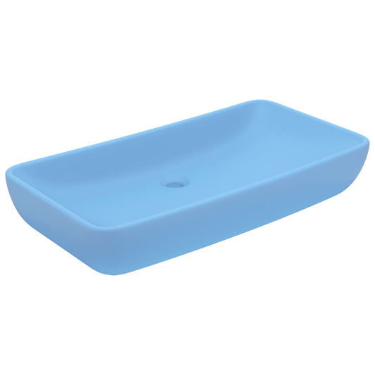 vidaXL Luxury Basin Rectangular Matt Light Blue 71x38 cm Ceramic