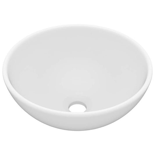 146965 vidaXL Luxury Bathroom Basin Round Matt White 32,5x14 cm Ceramic