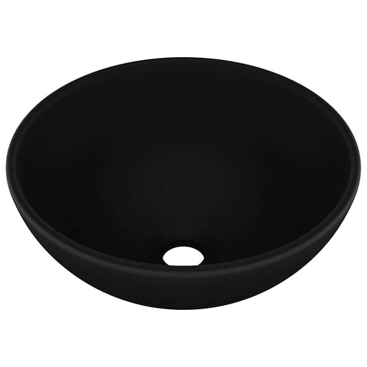 146975 vidaXL Luxury Bathroom Basin Round Matt Black 32,5x14 cm Ceramic