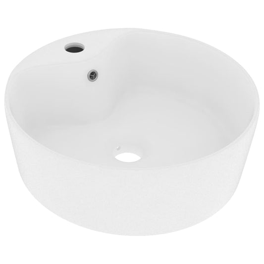 147031 vidaXL Luxury Wash Basin with Overflow Matt White 36x13 cm Ceramic