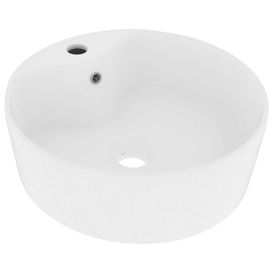 147031 vidaXL Luxury Wash Basin with Overflow Matt White 36x13 cm Ceramic
