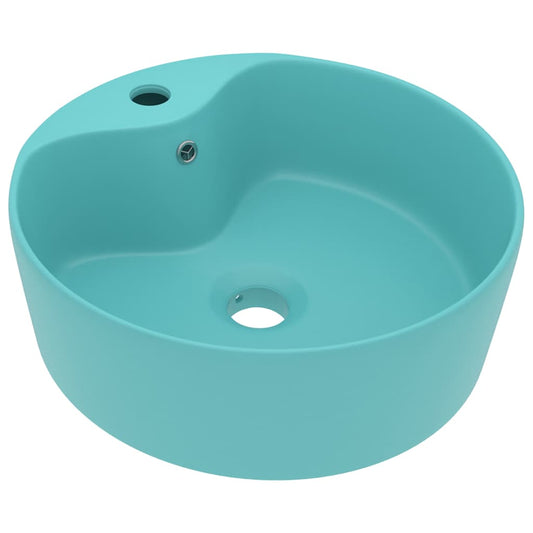 vidaXL Luxury Wash Basin Overflow Matt Light Green 36x13 cm Ceramic