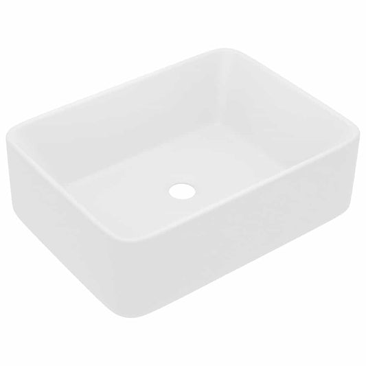 147042 vidaXL Luxury Wash Basin Matt White 41x30x12 cm Ceramic