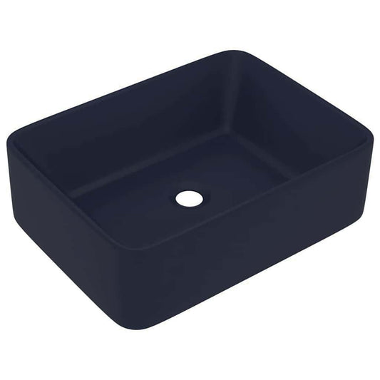 147045 vidaXL Luxury Wash Basin Matt Dark Blue 41x30x12 cm Ceramic