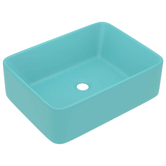 147046 vidaXL Luxury Wash Basin Matt Light Green 41x30x12 cm Ceramic