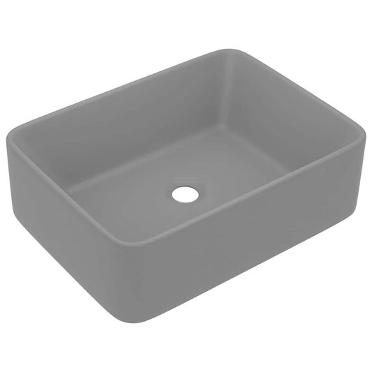 147048 vidaXL Luxury Wash Basin Matt Light Grey 41x30x12 cm Ceramic