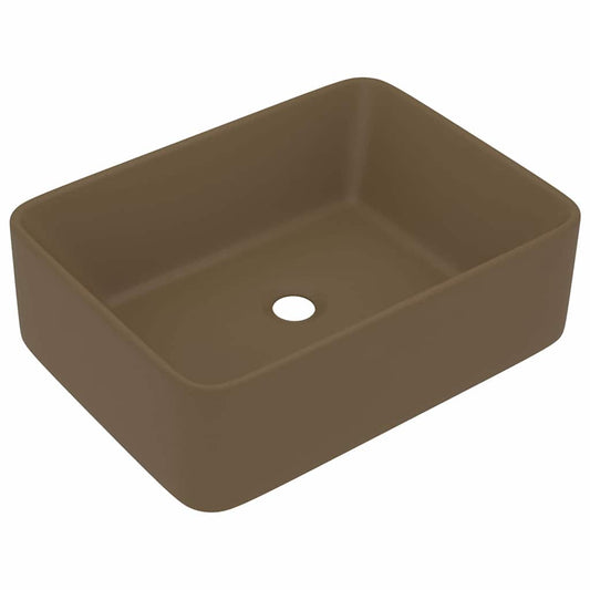 147051 vidaXL Luxury Wash Basin Matt Cream 41x30x12 cm Ceramic