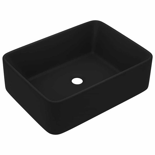 147052 vidaXL Luxury Wash Basin Matt Black 41x30x12 cm Ceramic