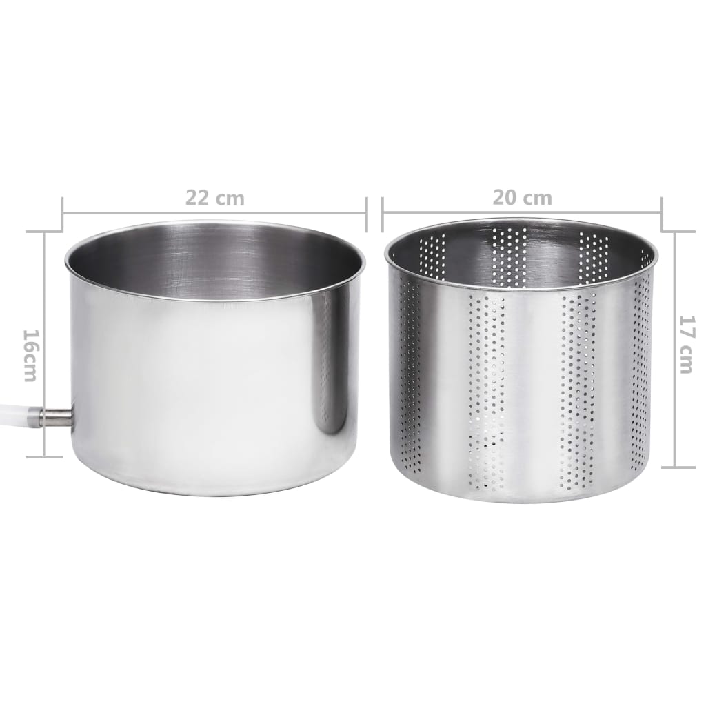 vidaXL Fruit and Wine Press Stainless Steel 6 L